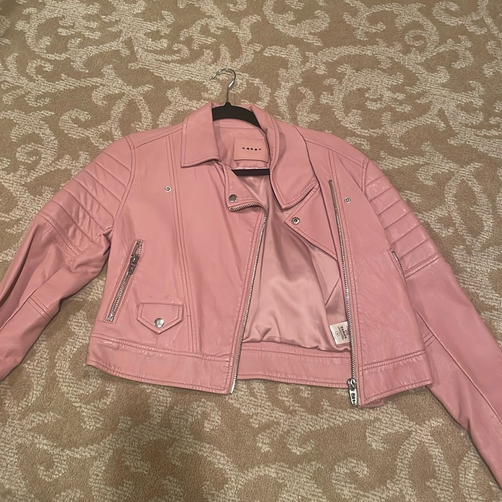 BlankNYC faux leather pink jacket
